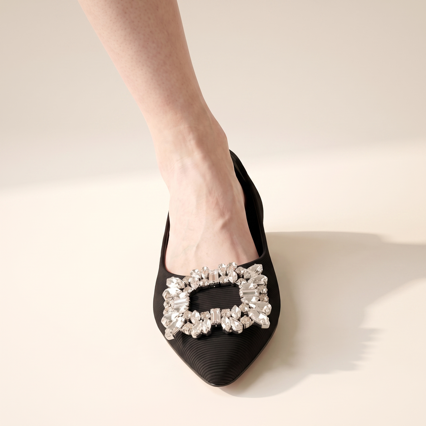 Sunoire iris black rhinestone flats 04 worn detail black