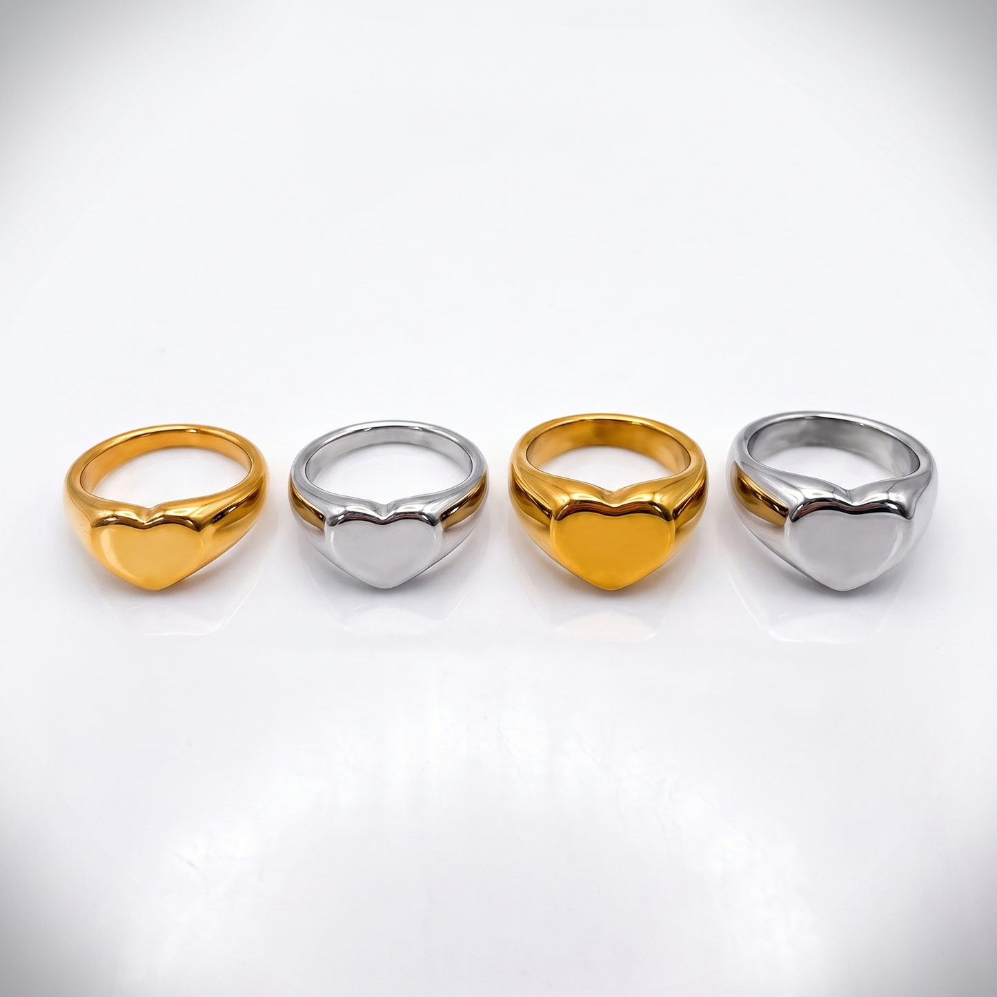 Sunoire emanco couple heart ring stainless steel punk style geometric personalized ring gift women valentine s day dropshipping 06 collection all styles