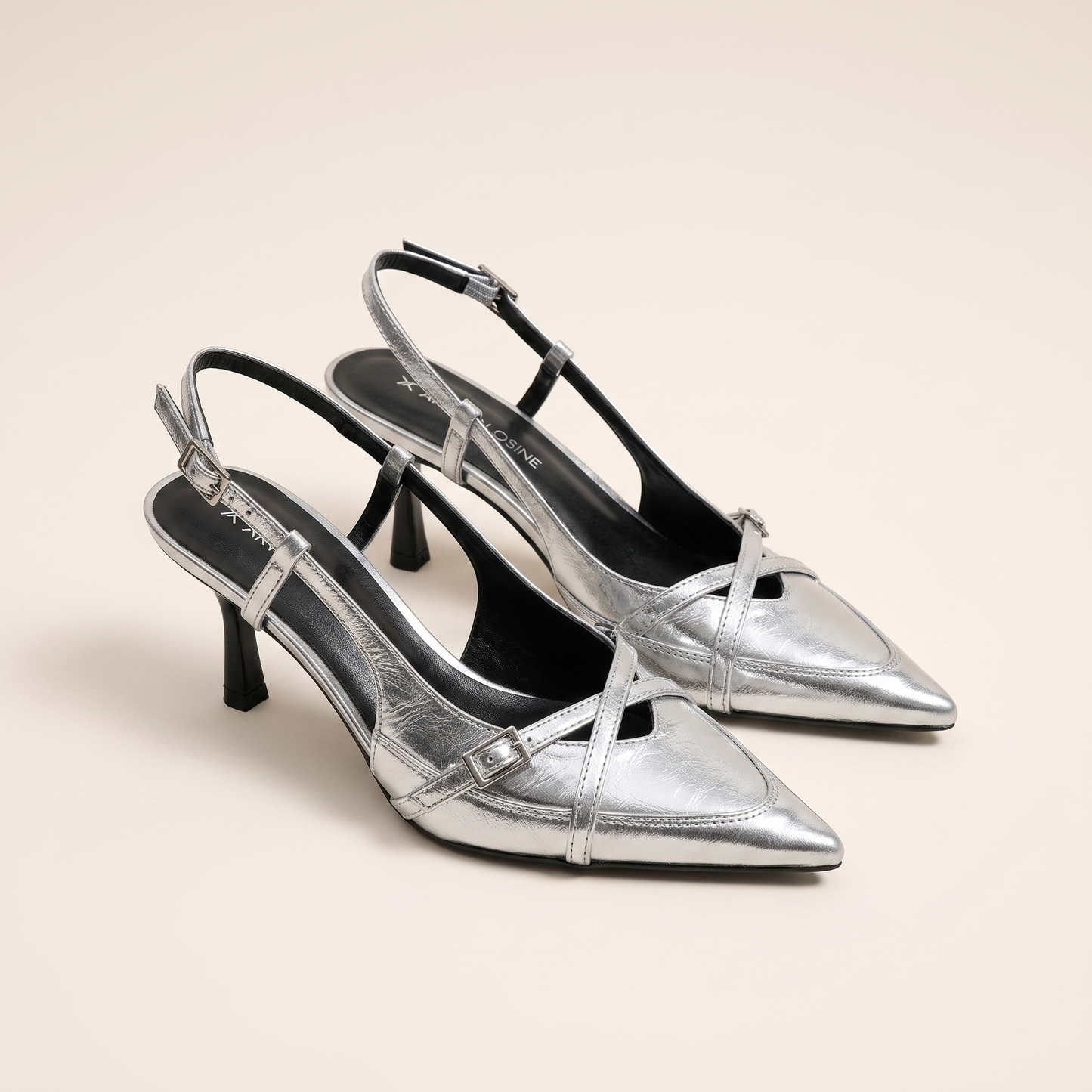 Sunoire samantha slingback pumps mit schnalle 08 flatlay alt silver