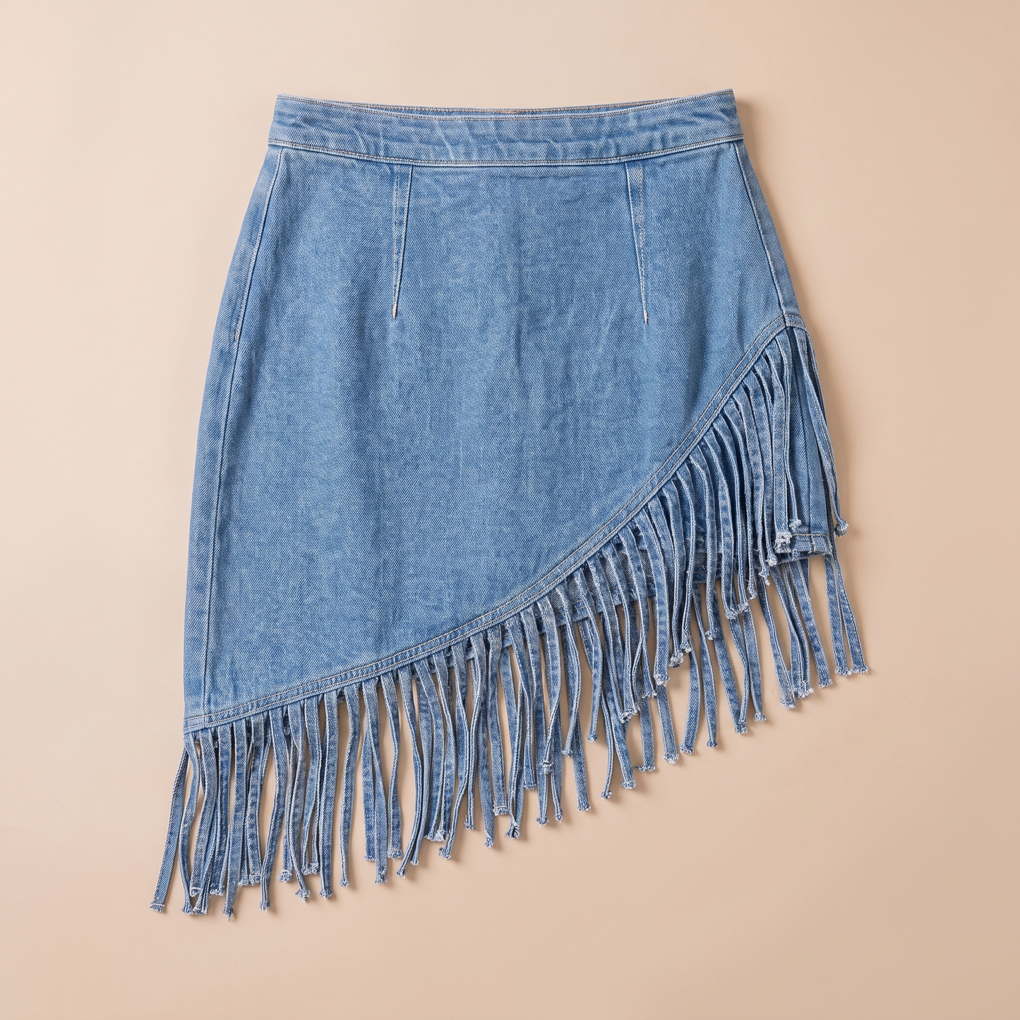 Sunoire ava blue denim skirt garment flatlay 01