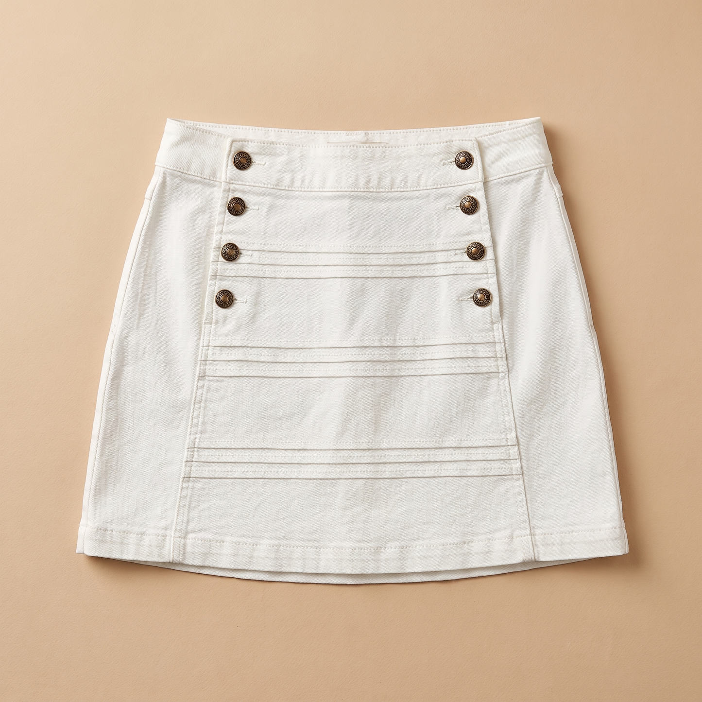 Sunoire avital white denim skirt garment flatlay 01