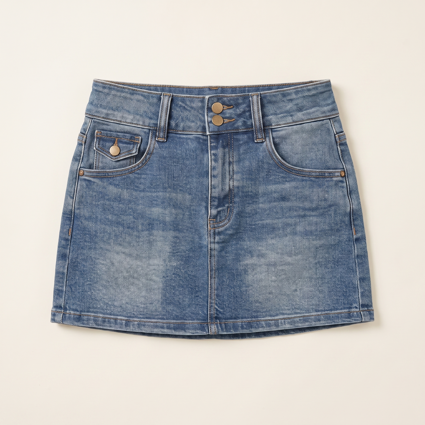 Sunoire celeste blue denim set garment flatlay 01