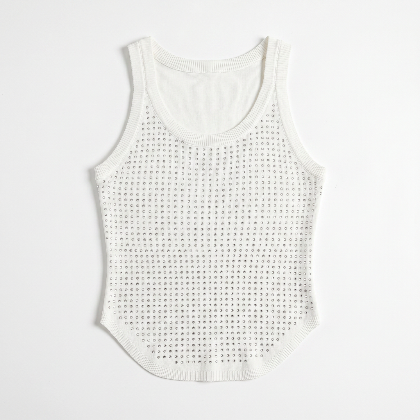 Sunoire chessa u neck rhinestone tank mannequin white 01