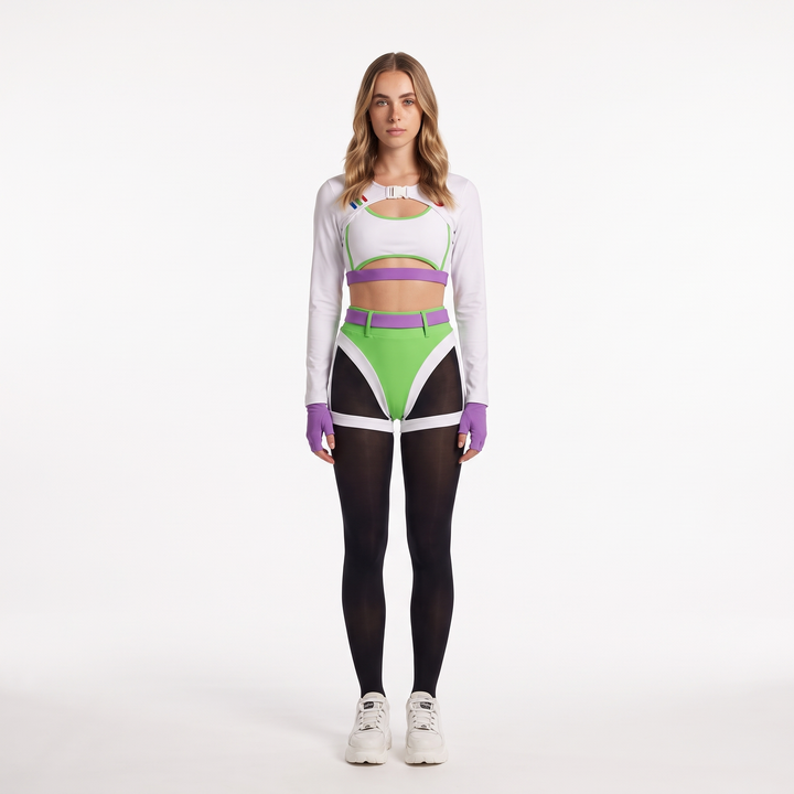 Sunoire colour block long sleeve bodysuit set front hero 01