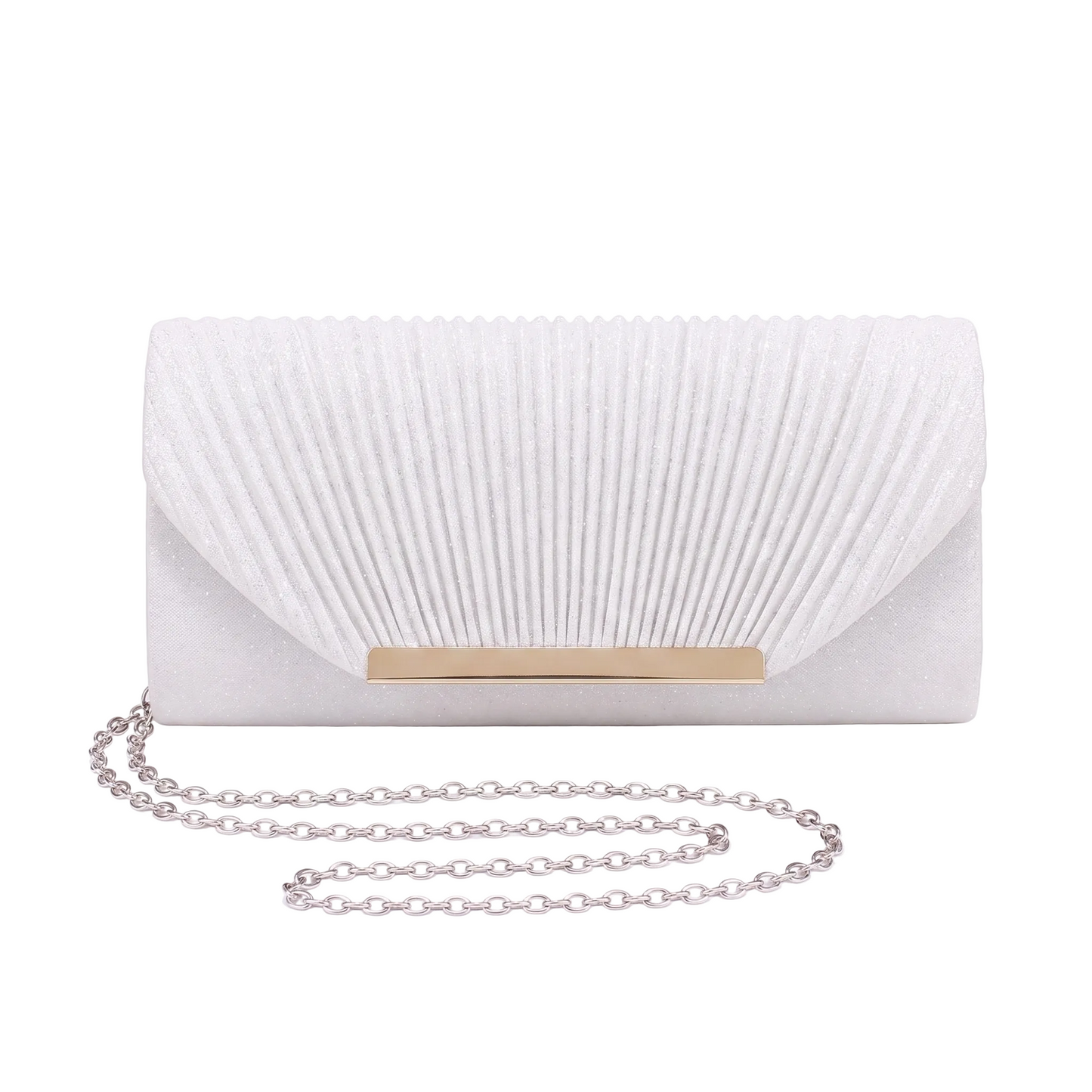 Sunoire delphine black glitter clutch bag colorway white front hero 01