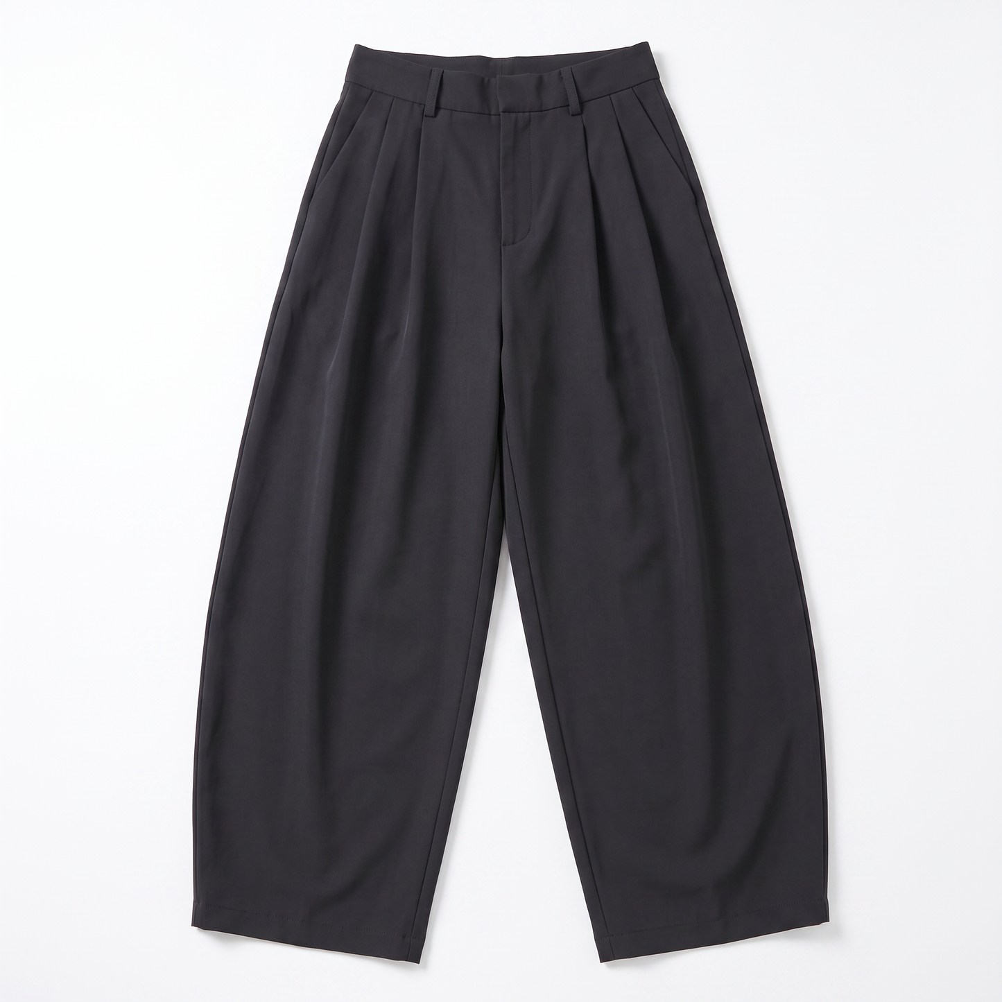 Sunoire design sense suit pants for women new arrival in spring and autumn high waist full length pants casual wide leg pants garment flatlay 01