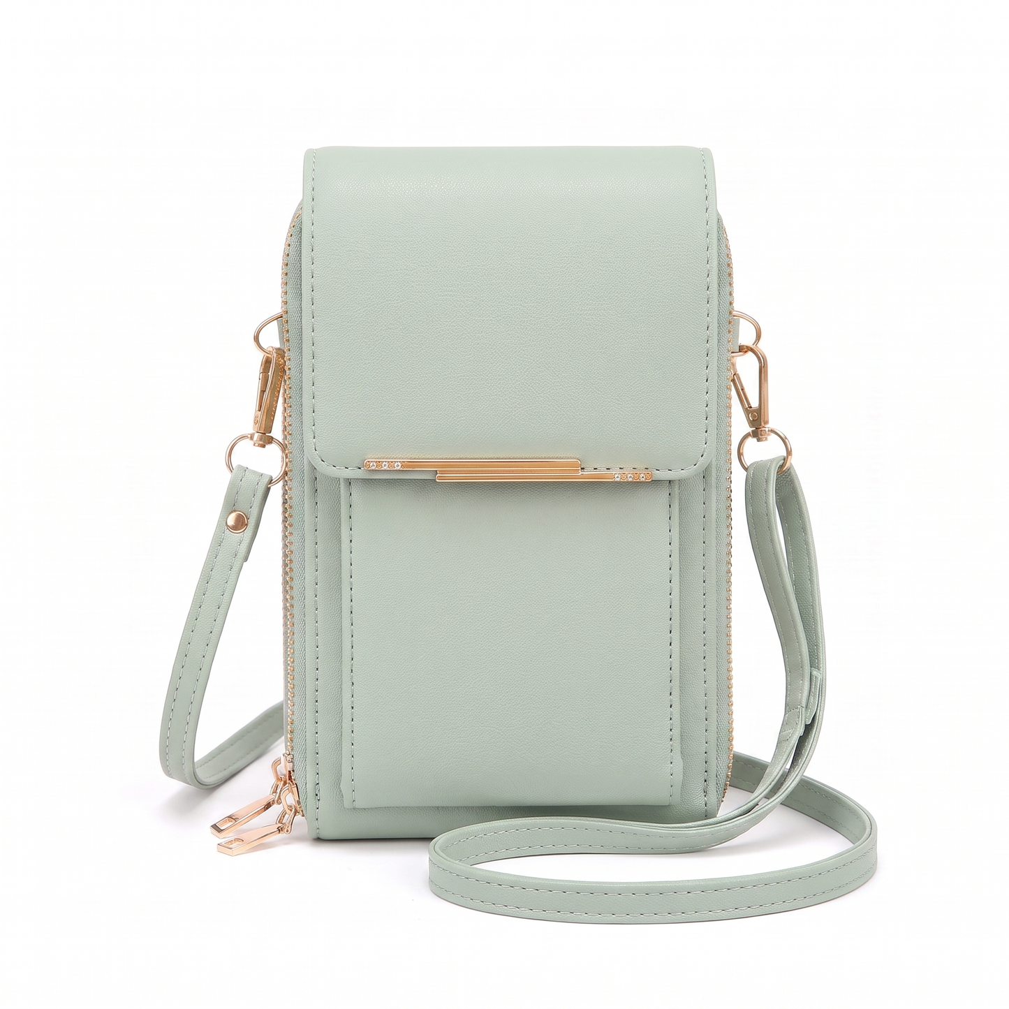 Sunoire fleur black phone crossbody bag colorway green front hero 01