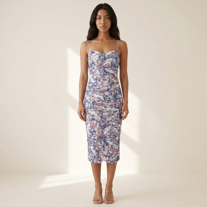 Caprice Multi Butterfly Wing Midi Dress