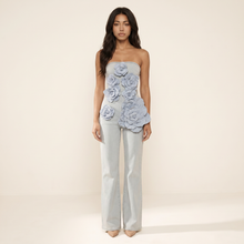 Azure Bloom Strapless Jumpsuit