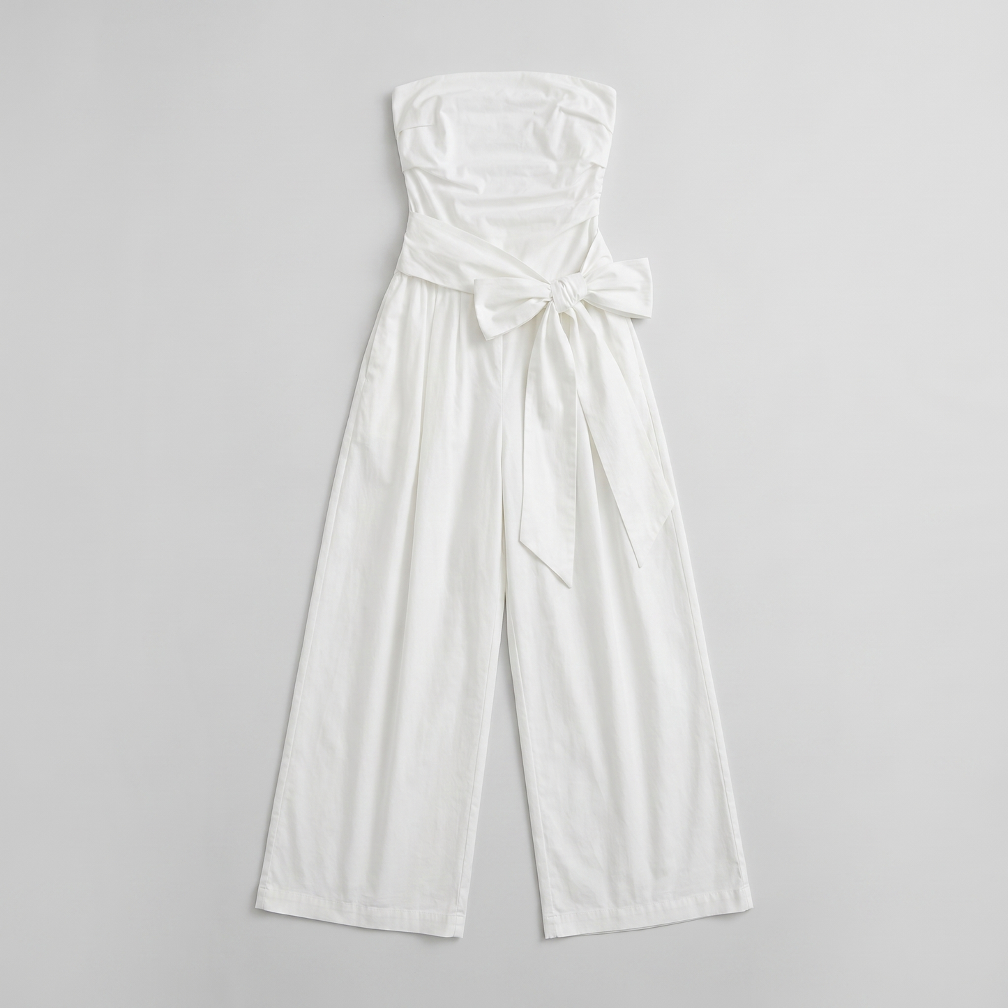 Sunoire lola white bow dress garment flatlay 01