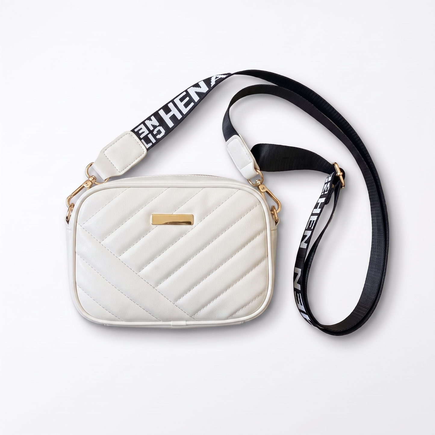 Sunoire marlowe black quilted crossbody bag colorway white front hero 01