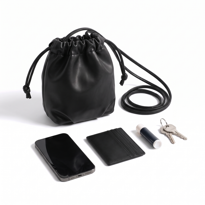 Slouchy Faux Leather Crossbody Bag, what fits inside