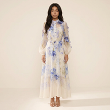 Sunoire moment of beauty blue floral print maxi dress front hero 01