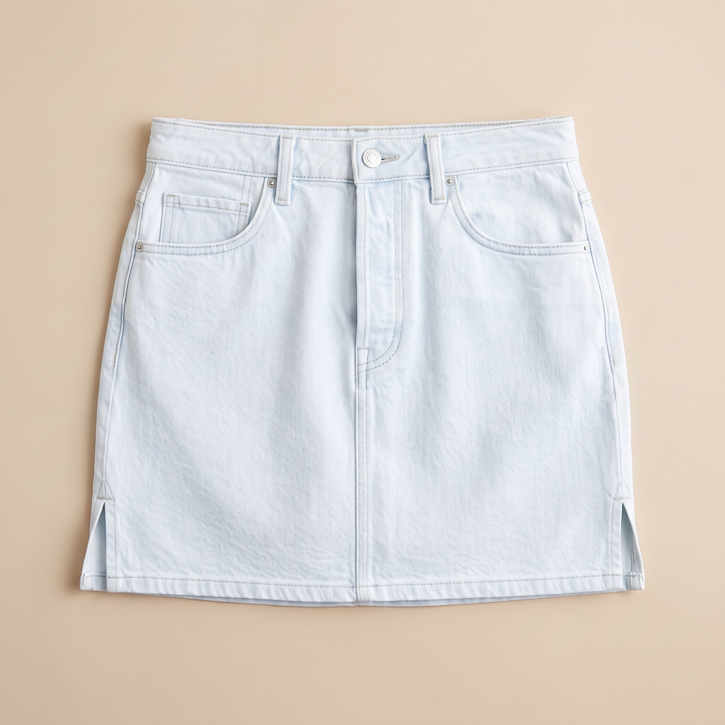 Sunoire noelle white denim skirt garment flatlay 01