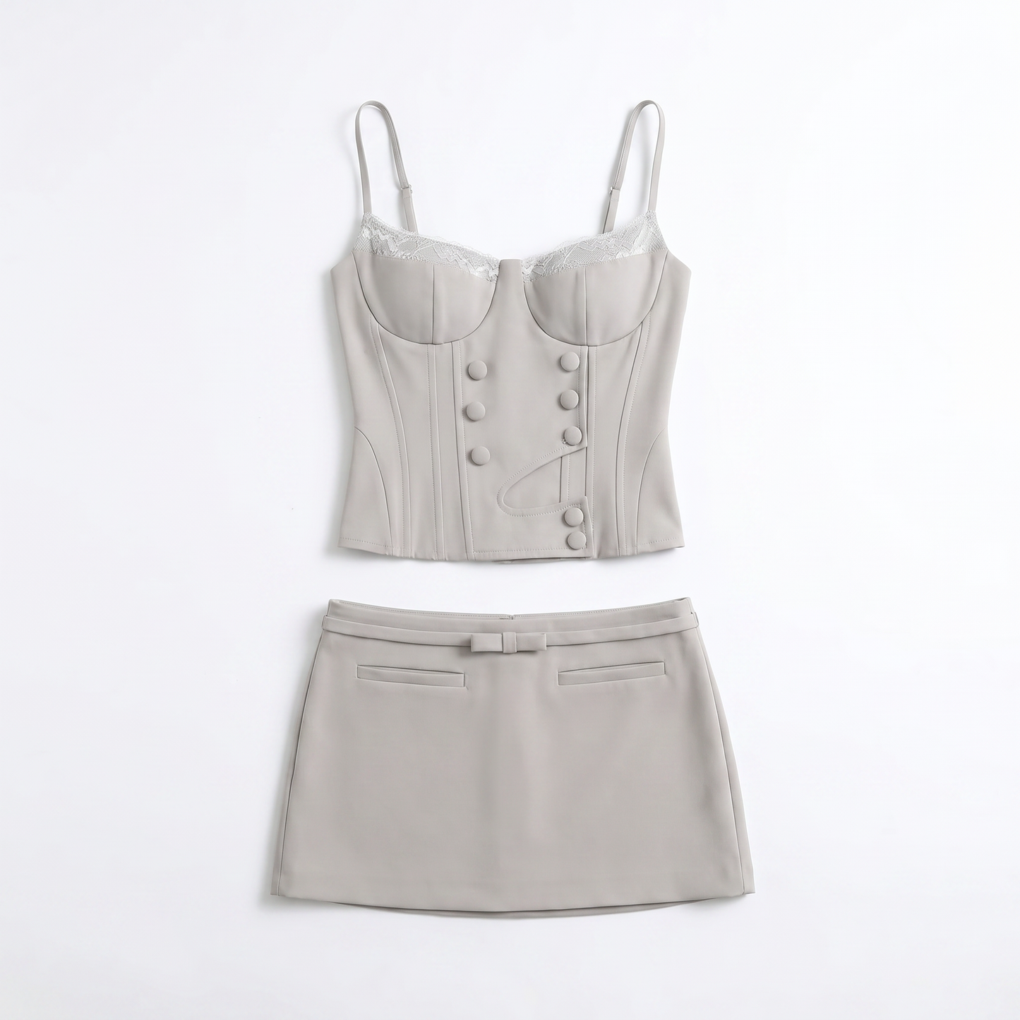 Sunoire raevyra spaghetti skirt set mannequin grey 01