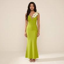 Sunoire rajiv one shoulder flower bandage maxi dress front hero 01