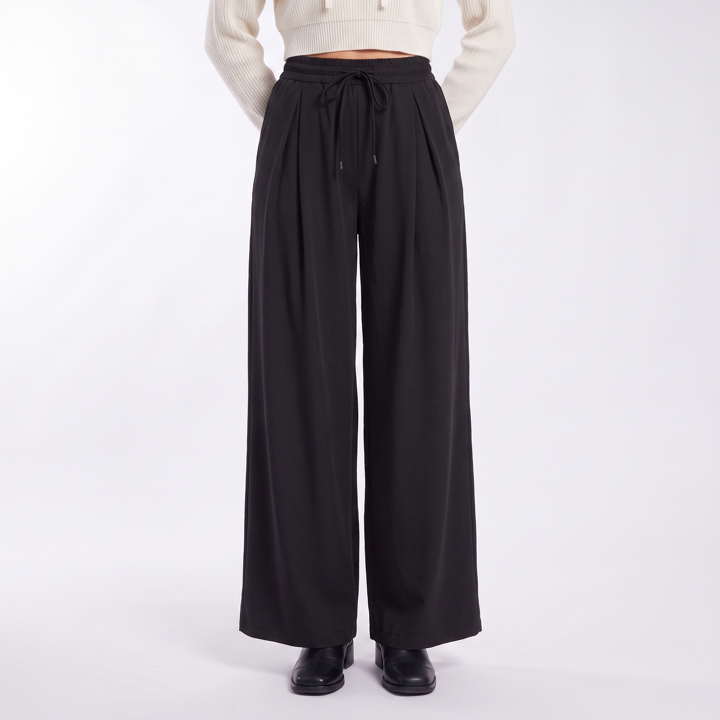 maqvob top quality wholesale women s cargo pants trousers baggy sweat track jogger sports female wide leg pants for women in Black colorway image