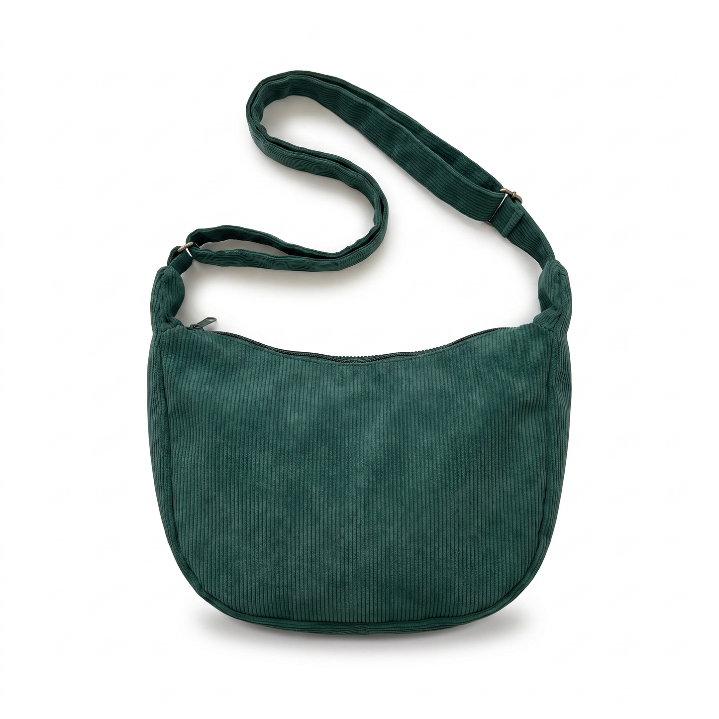 Sunoire tessa rust corduroy crescent bag colorway dark green front hero 01