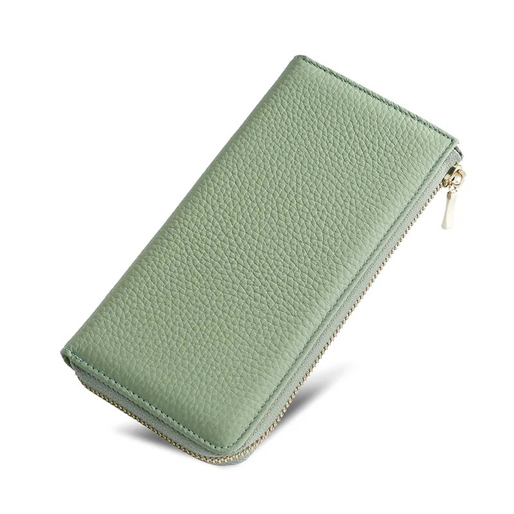 Women's Long Zip Wallet in Light Green