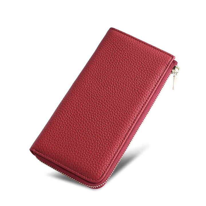 Women's Long Zip Wallet in Red