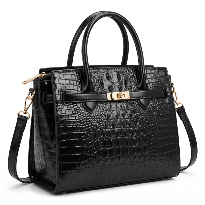 Women's 3 Piece Handbag and Purse Set, three-quarter view