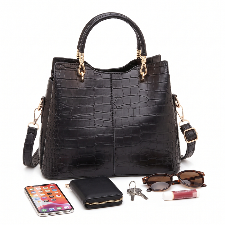 Women's 3 Piece Handbag and Purse Set, what fits inside
