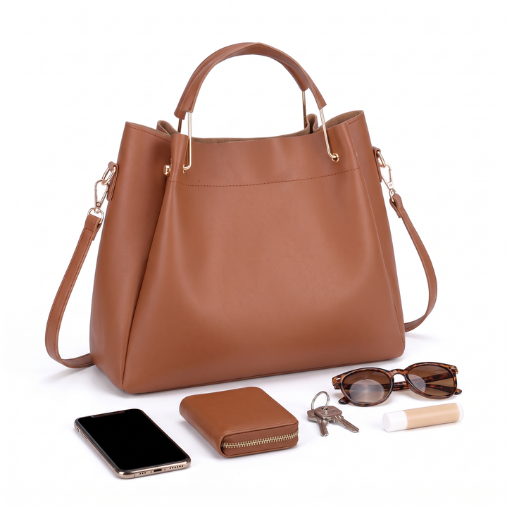 Women's 4 Piece Handbag and Purse Set, what fits inside