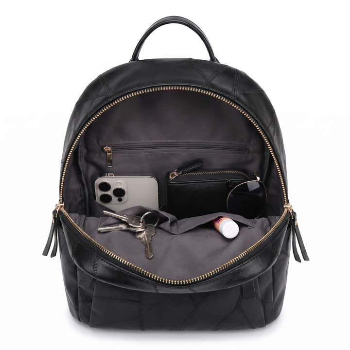 Women's Faux Leather Dome Backpack, interior