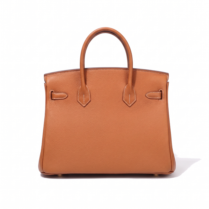 Women's Faux Leather Turn-Lock Top Handle Bag, back view
