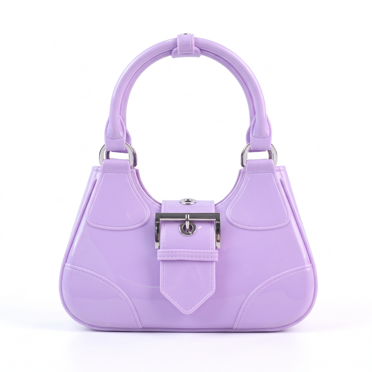 Women's Glossy Jelly Top Handle Bag in Lavender