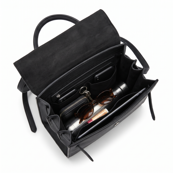 Women's Pebbled Faux Leather Top Handle Bag, interior