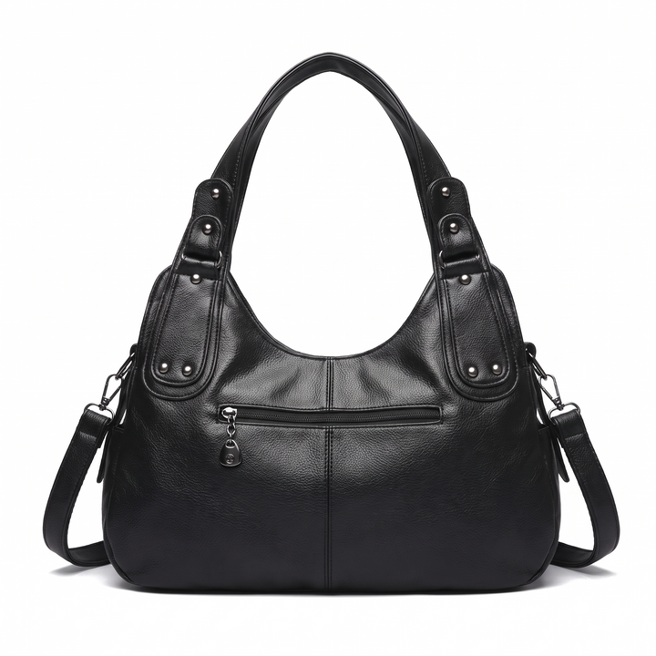 Women's Pebbled Vegan Leather Hobo Bag, back view
