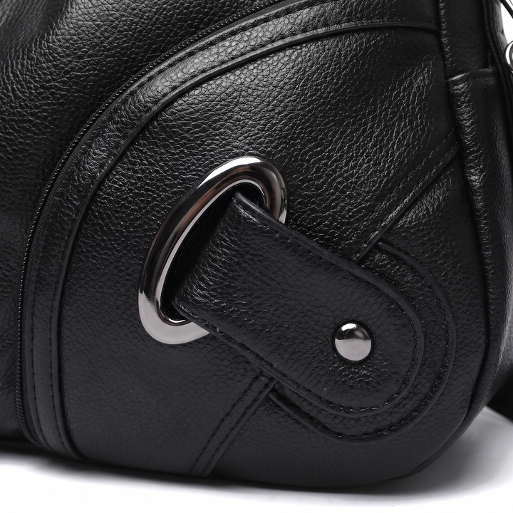 Women's Pebbled Vegan Leather Hobo Bag, hardware close-up