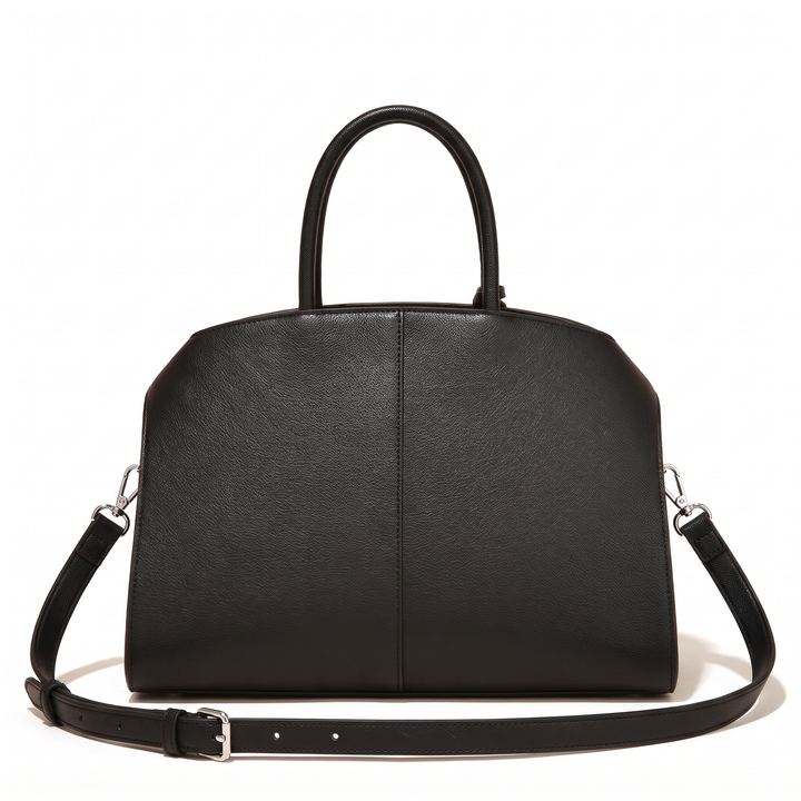 Women's Pebbled Faux Leather Top Handle Bag, back view