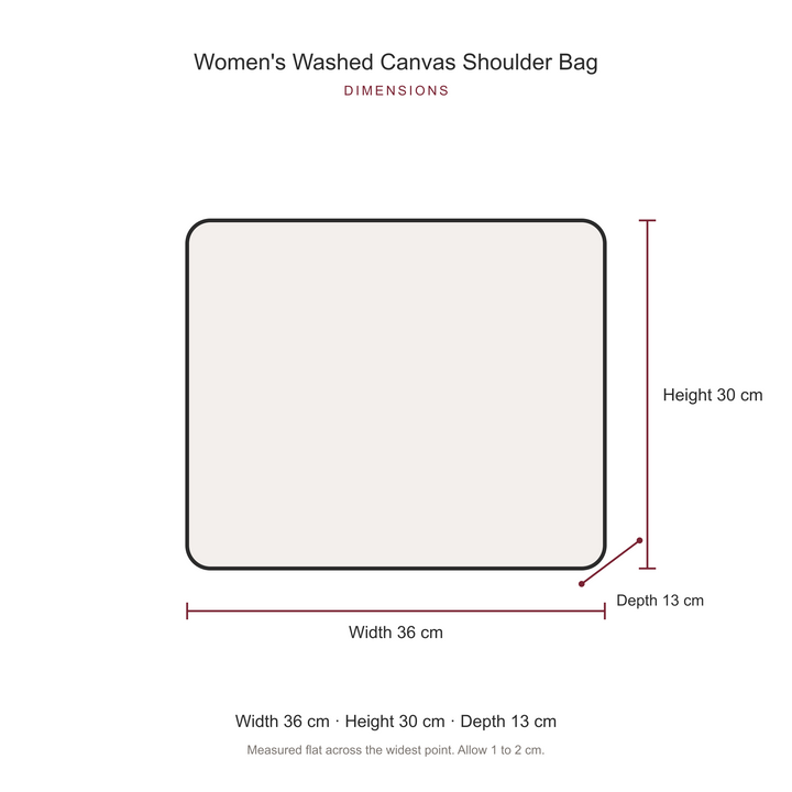 Women's Washed Denim Shoulder Bag, dimensions