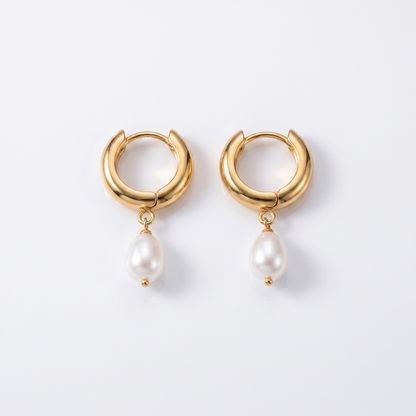 Sunoire emanco earring wholesale vintage glamorous irregular pendant earrings natural freshwater pearls casual luxury gift earrings 01 flatlay gold