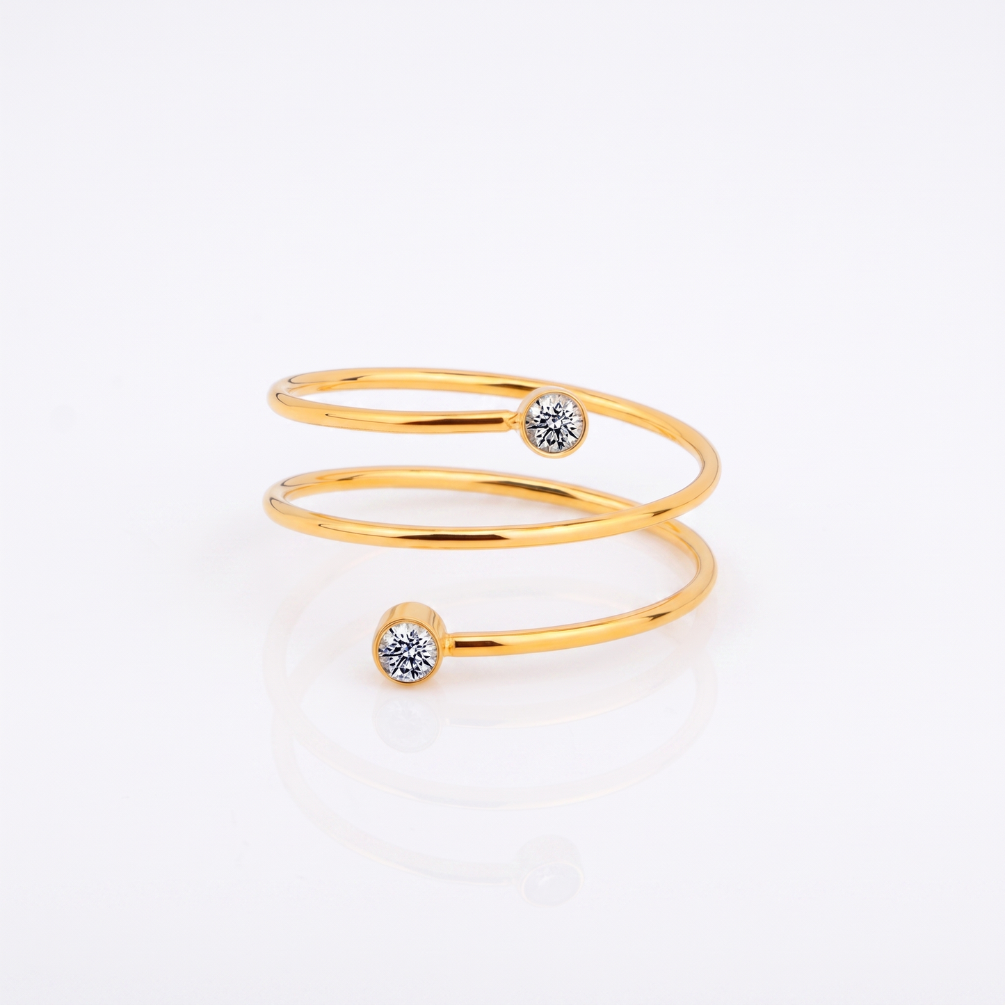 Sunoire chris april in stock 316l stainless steel layers spring spiral rings for women 01 flatlay gold