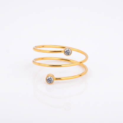 Sunoire chris april in stock 316l stainless steel layers spring spiral rings for women 01 flatlay gold