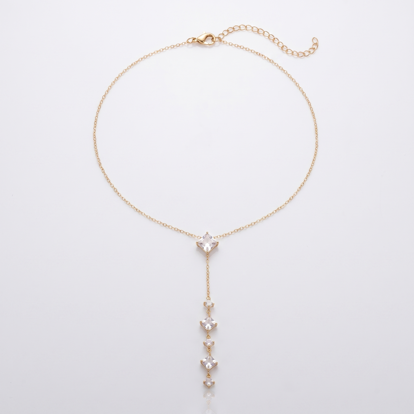 Sunoire fashion zircon stainless steel gold plated women s luxury heart moon pendant sweater necklace 01 flatlay square drop