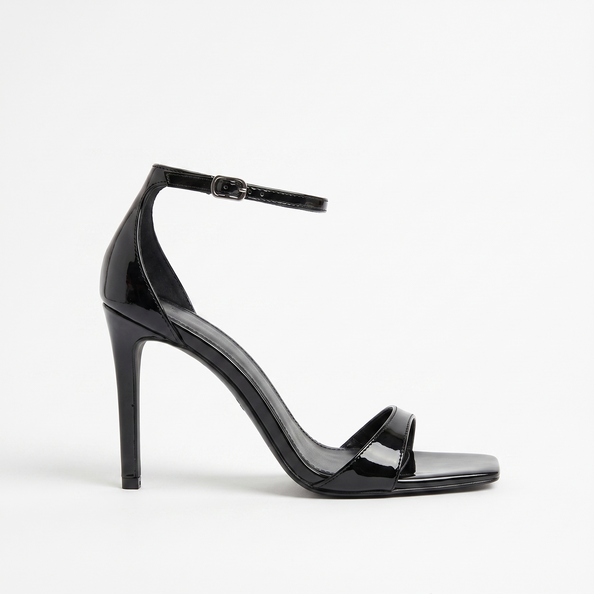 Sunoire top quality girl sexy genuine leather shoes summer fashion brand black designer high heels women 01 lateral profile black