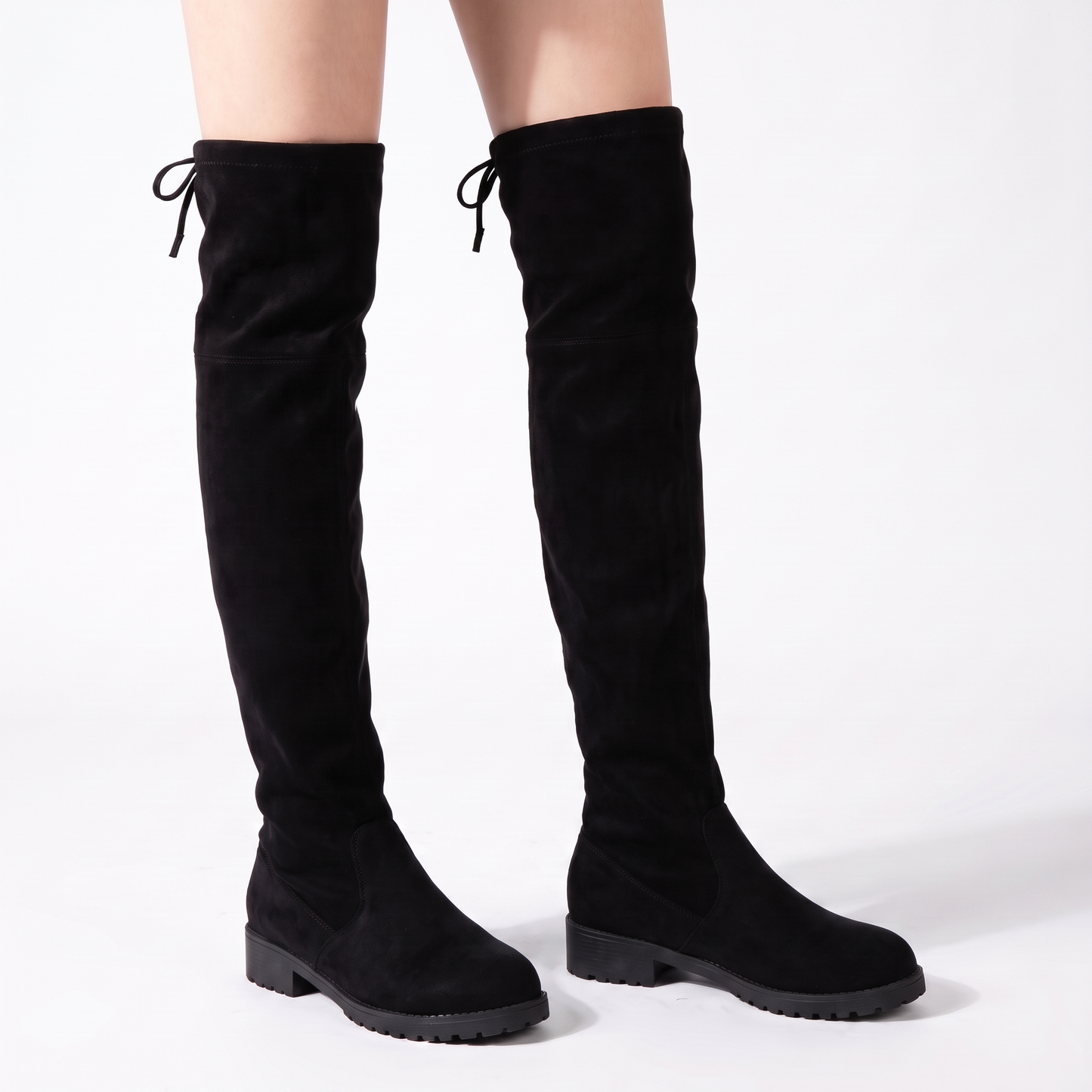 Sunoire 2025 faux suede vrouwelijke hakken herfst winter 913088ee 01 three quarter black
