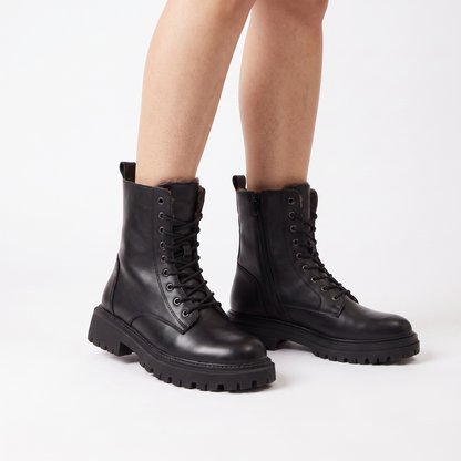 Sunoire delphine winterstiefel aus schwarzem leder 01 three quarter black
