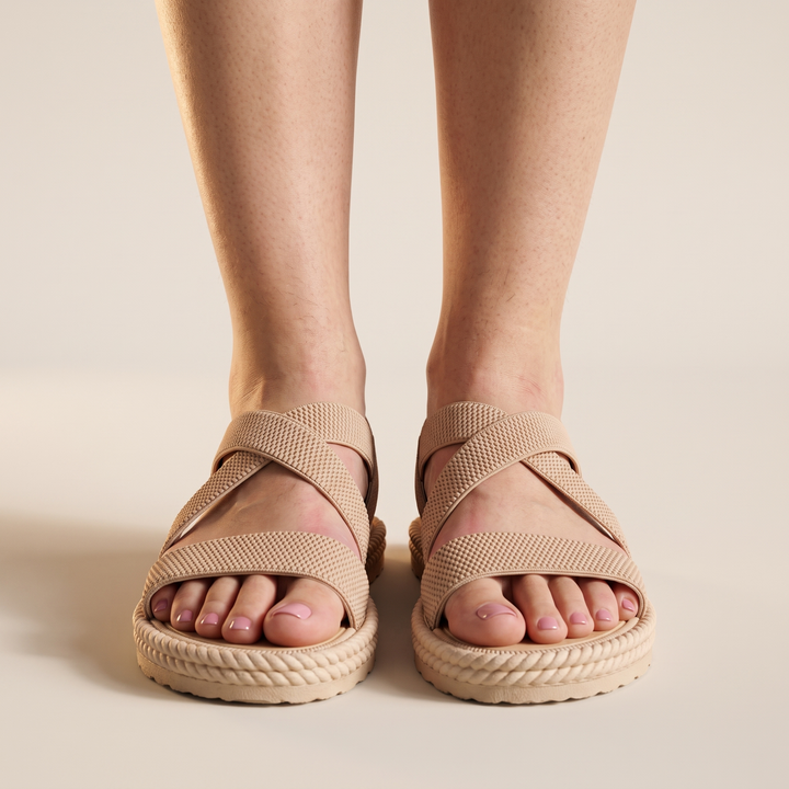 Sunoire adele women s woven sandals 02 worn hero beige