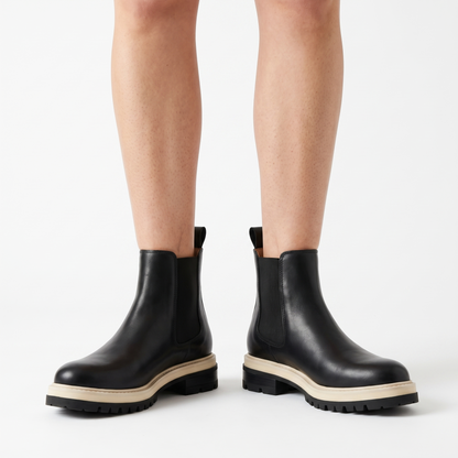 Sunoire vintage dikke zool chelsea boots dames winter 20 83e1b722 02 worn hero black