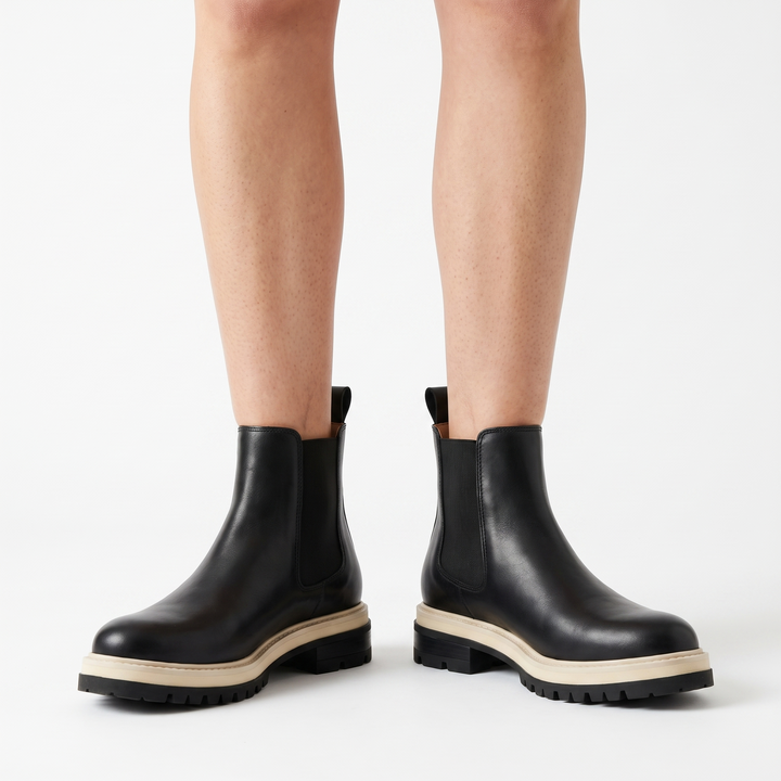 Sunoire vintage dikke zool chelsea boots dames winter 20 83e1b722 02 worn hero black