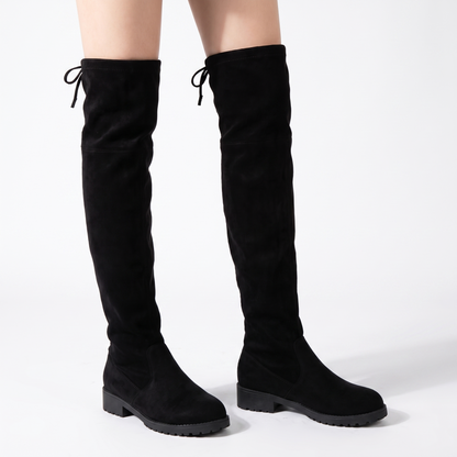Sunoire 2025 faux suede vrouwelijke hakken herfst winter 913088ee 02 worn hero black