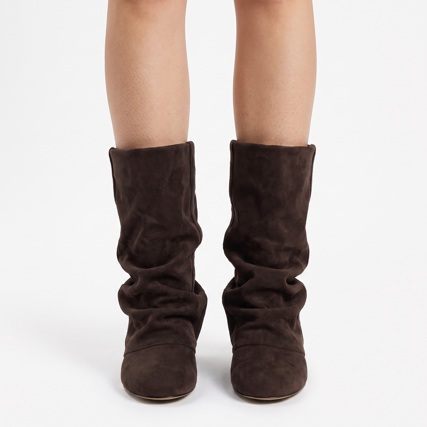 Sunoire hazel womens slouchy knee high boots rounded toe everyday fashion boots 02 worn hero dark brown