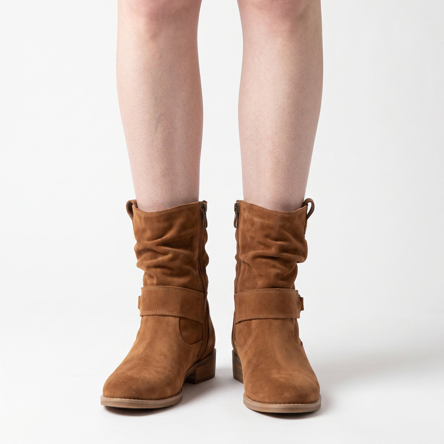 Sunoire slouchy suede boho ankle boots 02 worn hero dark brown