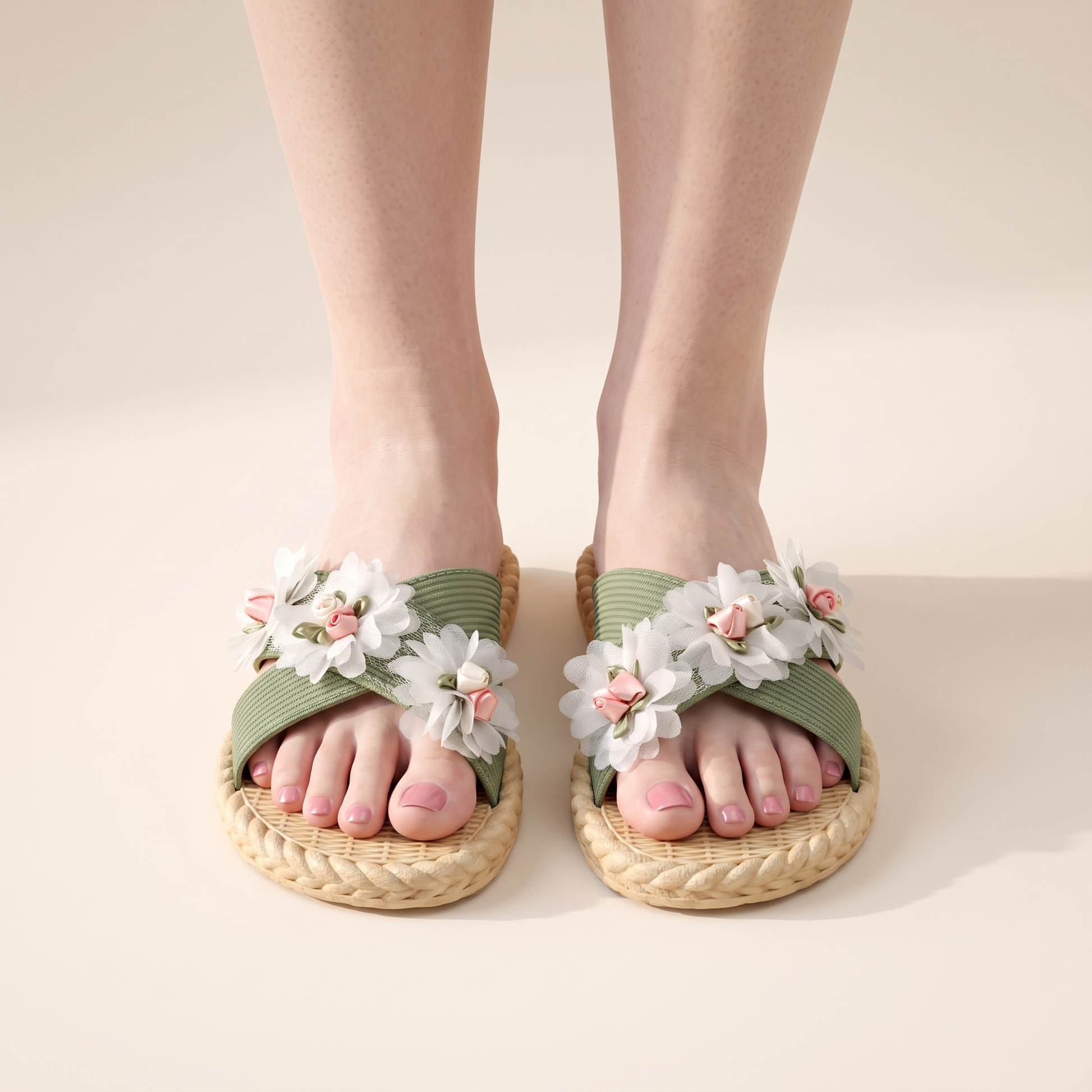 Sunoire melany green floral sandals 02 worn hero green