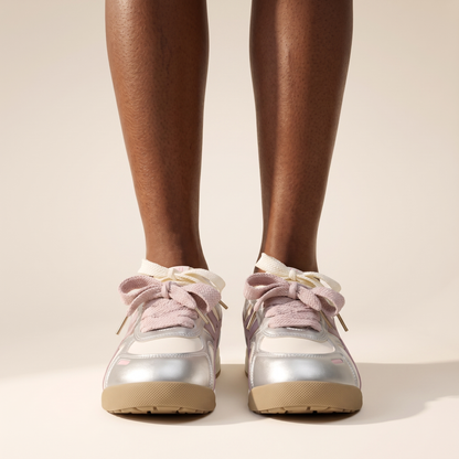 Sunoire paloma white mesh sneakers 02 worn hero pink